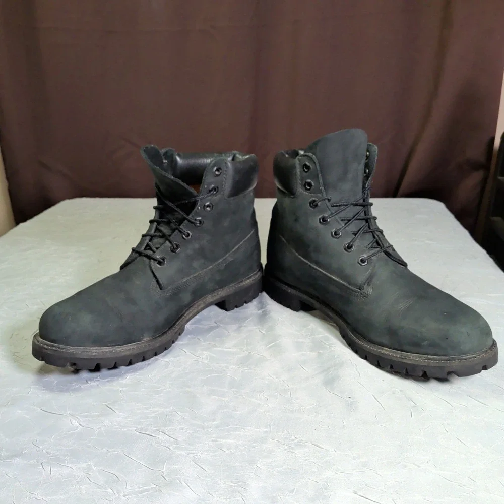 Timberland Mens 6 Inch Premium Boots Mens Size 12M Waterproof Black Leather
